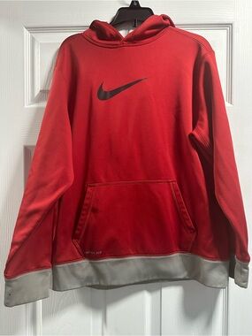 Nike Red Therma-Fit Pullover with Black Logo